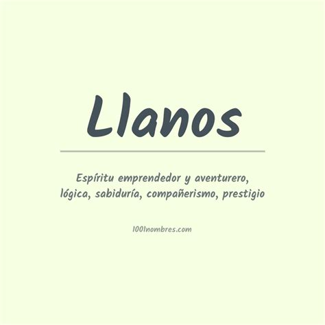 llanos nombre de mujer|Nombre Llanos, origen y significado